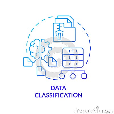 Data classification blue gradient concept icon Vector Illustration