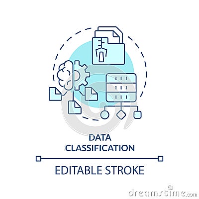 Data classification turquoise concept icon Vector Illustration