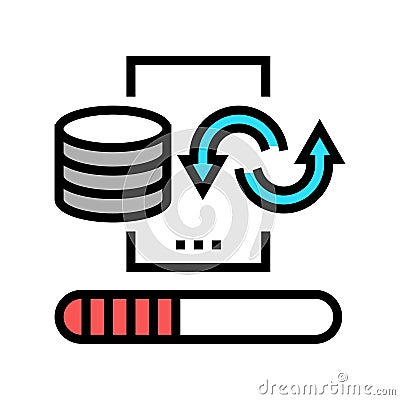 data cleaning digital processing color icon vector illustration Vector Illustration