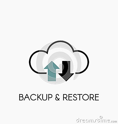 Data cloud icon. Backup and restore sign Vector Illustration