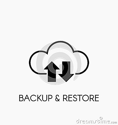 Data cloud icon. Backup and restore sign Vector Illustration