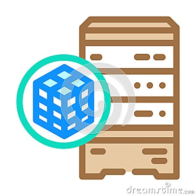 data clustering database color icon vector illustration Cartoon Illustration