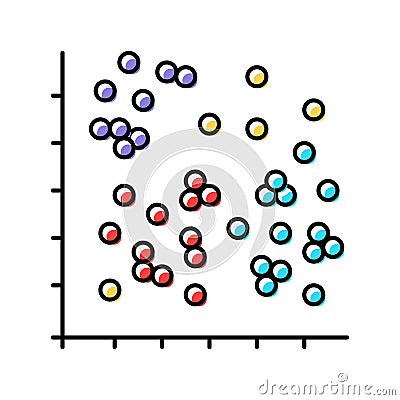 data clustering database color icon vector illustration Cartoon Illustration