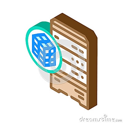 data clustering database isometric icon vector illustration Cartoon Illustration