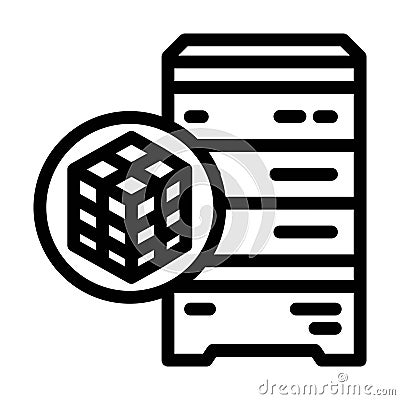 data clustering database line icon vector illustration Vector Illustration