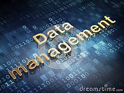 Data concept: Golden Data Management on digital background Stock Photo