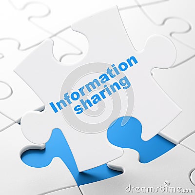 Data concept: Information Sharing on puzzle background Stock Photo