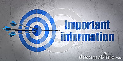 Data concept: target and Important Information on wall background Stock Photo