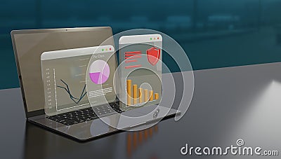 Data Dashboard ,Data Analysis for Business Performance and Metrics Tracking Stock Photo