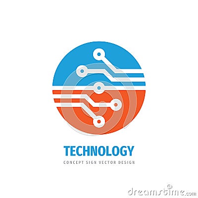 Data digital vector logo design. Electronic technology concept sign Vector Illustration