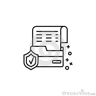 Data document shield icon. Element of cyber security icon Stock Photo