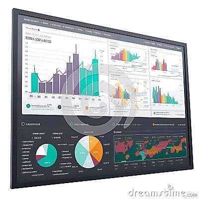 Data-Driven Decision-Making: Dynamic Business Analytics Dashboard Stock Photo