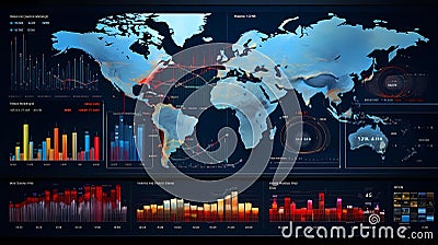 Data-Driven Decision-Making: Dynamic Business Analytics Dashboard Stock Photo