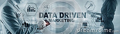 Data driven marketing concept on abstrack toned image. Stock Photo