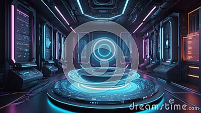 Data Dynamics Redefined: QuantumQuotient's Visionary 3D. AI generate Stock Photo