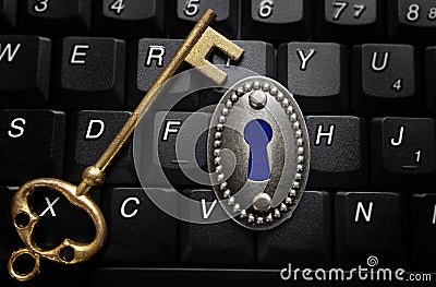 Data encryption key lock Stock Photo