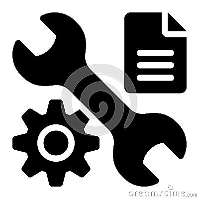 Data Engineering, Tools, Data Configuration Glyph Solid Icon Stock Photo