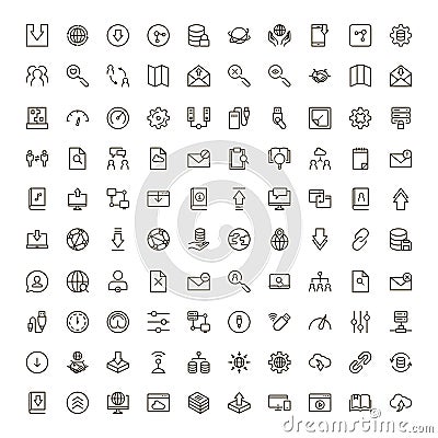 Data exchange icon set Vector Illustration