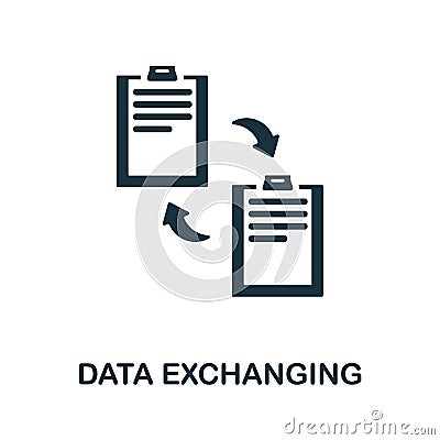 Data Exchanging flat icon. Colored element sign from networking collection. Flat Data Exchanging icon sign for web Vector Illustration