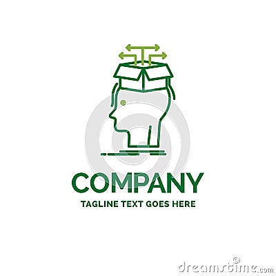 Data, extraction, head, knowledge, sharing Flat Business Logo te Vector Illustration