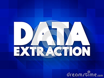 Data Extraction text quote, concept background Stock Photo