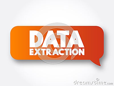 Data Extraction text quote, concept background Stock Photo