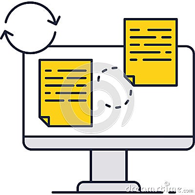 Data file exchange icon document transfer vector Vector Illustration