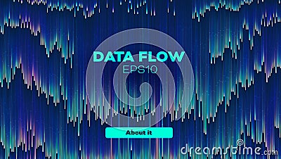 Data flow down stream. Rain trail digital background Vector Illustration