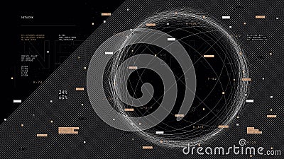 Data flow structuring and analysis, cyber protection and processing, futuristic technology business presentation, vector Vector Illustration