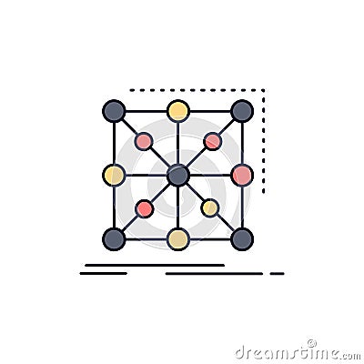 Data, framework, App, cluster, complex Flat Color Icon Vector Vector Illustration
