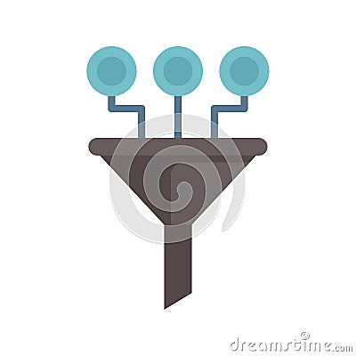 Data funnel processing information sorting digital analysis icon Vector Illustration