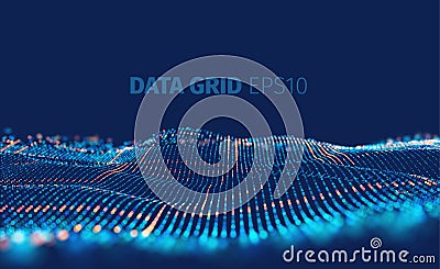 Data grid vector abstract background. Binary code structure. Bigdata cell Stock Photo