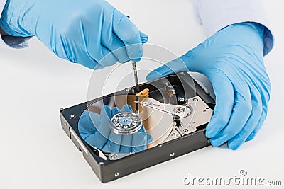 Data hard drive backup disc hdd disk restoration Stock Photo