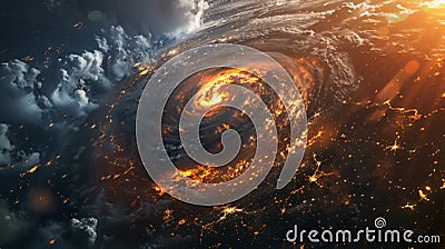 Data on historical natural disasters is used to determine areas prone to specific types of disasters and create targeted Stock Photo