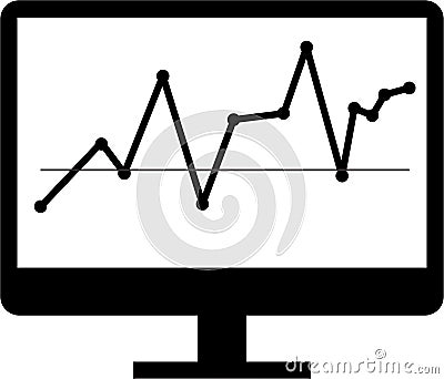 The data icon on monitor Stock Photo