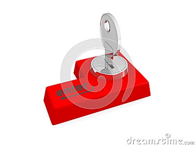 Data input blocking. Isolated 3D image on white Cartoon Illustration