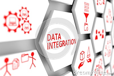 Data integration Cartoon Illustration