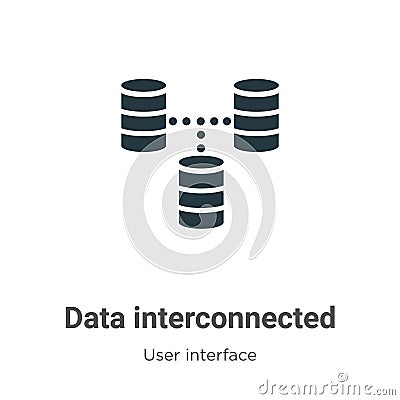 Data interconnected vector icon on white background. Flat vector data interconnected icon symbol sign from modern user interface Vector Illustration