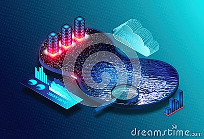 Data Lake - Centralized Repository to Store Structured and Unstructured Data at Scale Stock Photo