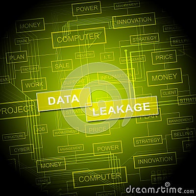 Data Leakage Information Flow Loss 2d Illustration Stock Photo