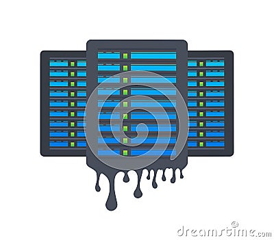Data leaks, Cloud hacking. Data hack problem. Vector stock illustration. Vector Illustration
