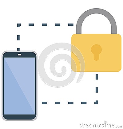 Data locked, Authentication Isolated which can be easily edit or modified Vector Illustration