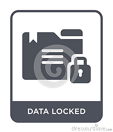 data locked icon in trendy design style. data locked icon isolated on white background. data locked vector icon simple and modern Vector Illustration
