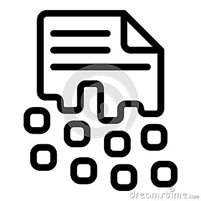 Data loss icon in flat line style representing accidental deletion system failure and cybersecurity risks ideal for backup Vector Illustration