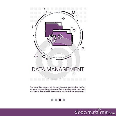 Data Management Content Marketing Web Banner With Copy Space Vector Illustration