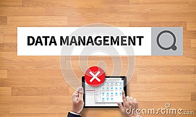 DATA MANAGEMENT File Database Cloud Network Stock Photo