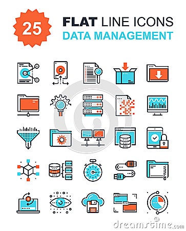 Data Management Icons Vector Illustration