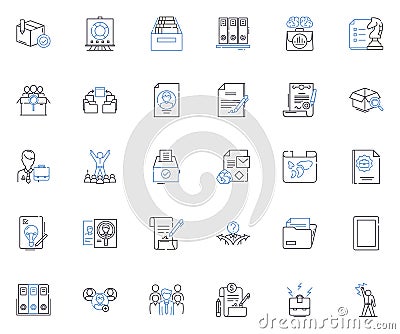 Data manipulation line icons collection. Filtering, Sorting, Aggregation, Joining, Mapping, Grouping, Extracting vector Vector Illustration