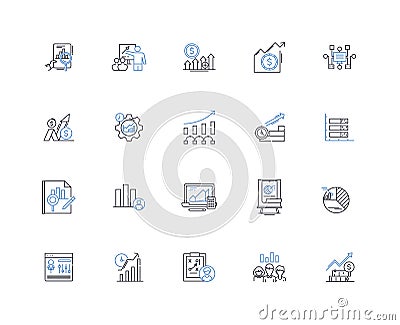 Data mapping line icons collection. Transformation, Integration, Translation, Synchronization, Extraction, Mapping Vector Illustration