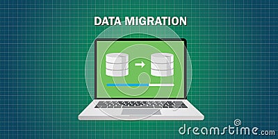 Data migration in computer Vector Illustration